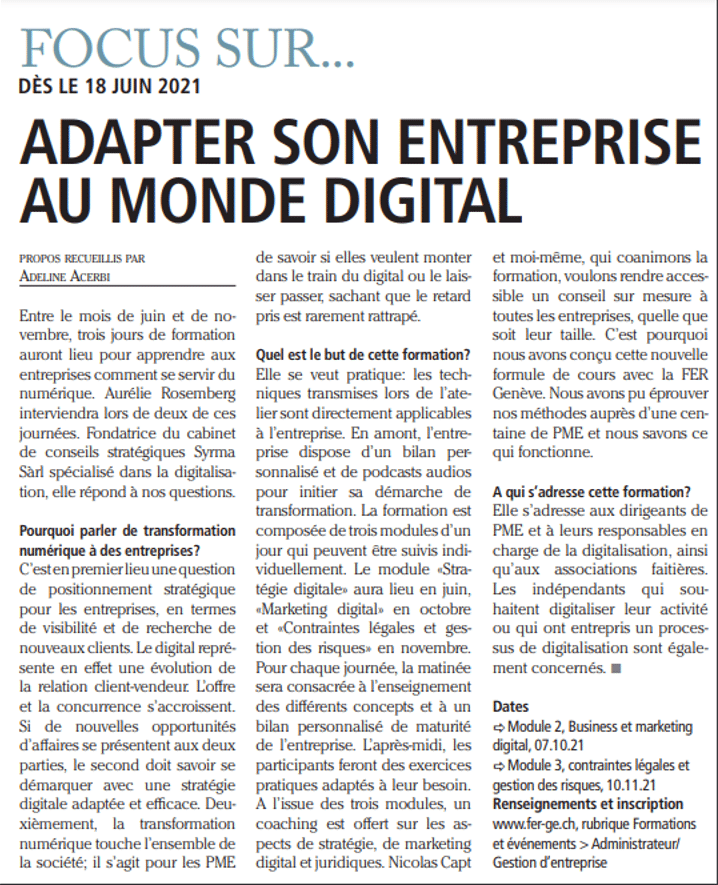 adapter son entreprise au digital